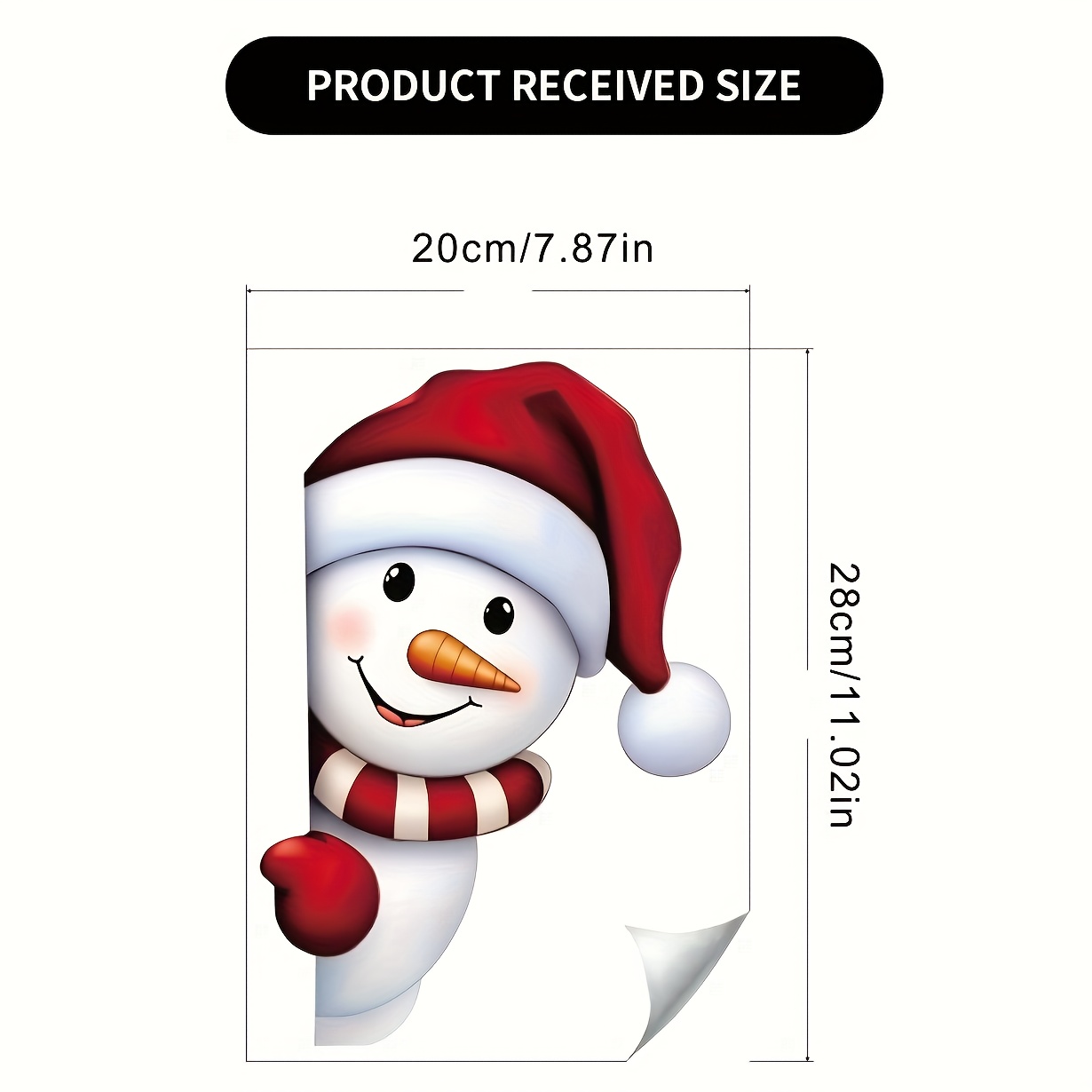 New Interesting Christmas Snowman Peeking Wall Sticker, Double-sided Printing, Reusable Festive Atmosphere Door And Refrigerator Decoration Car Decoration Sticker, Self-adhesive And Removable