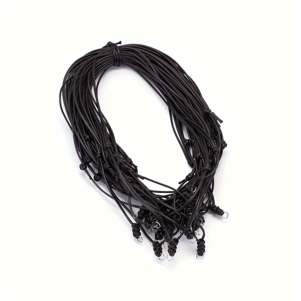 

30-pack Adjustable Wax Polyester Cord For Pendant Necklace Making, Durable Necklace Cords With Sliding Knot For Diy Jewelry Crafting, Polyester Material - Black & White