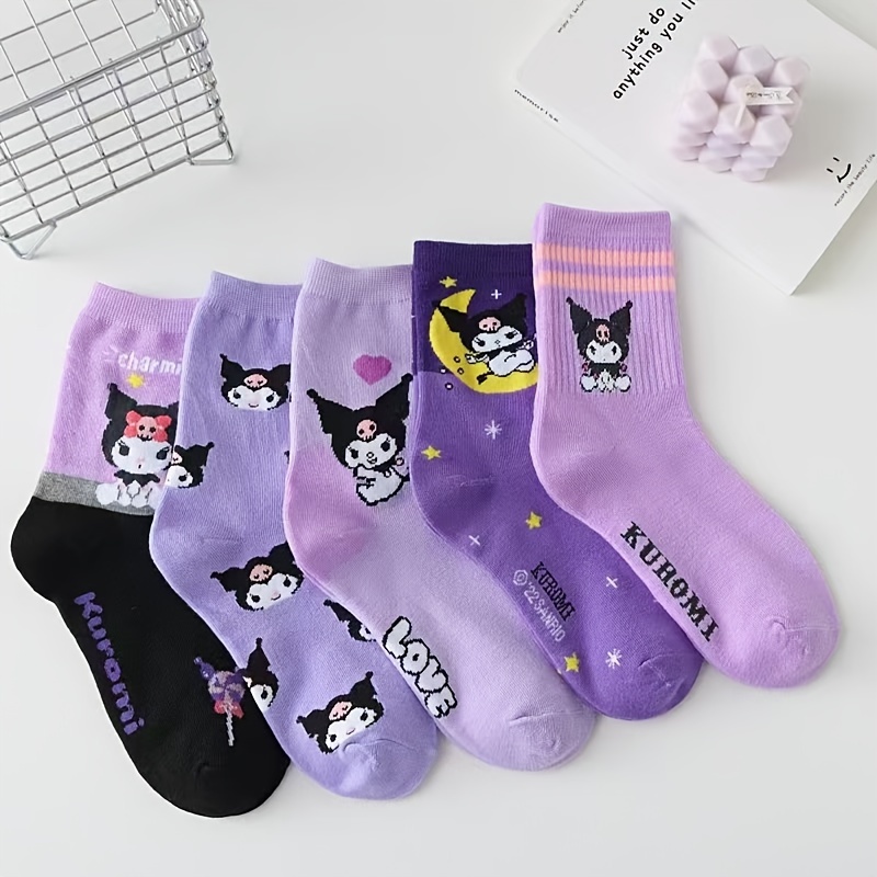 

Sanrio Kuromi Sports Women's Socks Autumn And Winter Cartoon Women's Mid-calf Socks