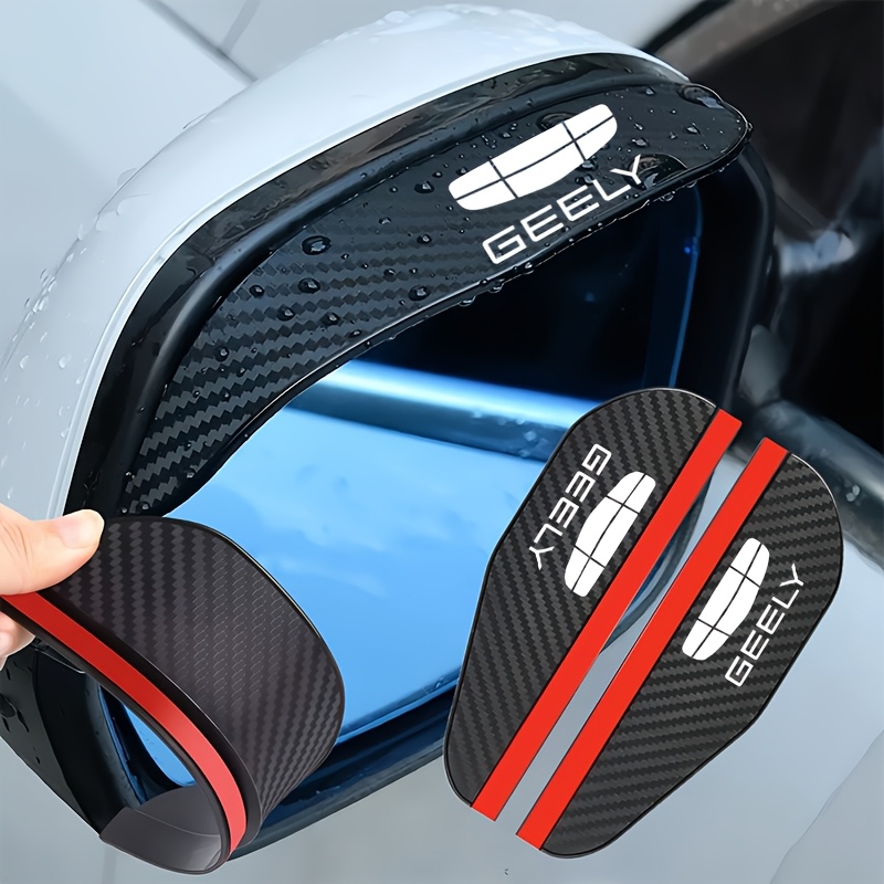 TEMU 2pcs Suitable For Car Side Mirror Rain Visors, Carbon Fiber Car Side Mirror Rain Guards, Stylish Design, Side Mirror Rain Guard Protective