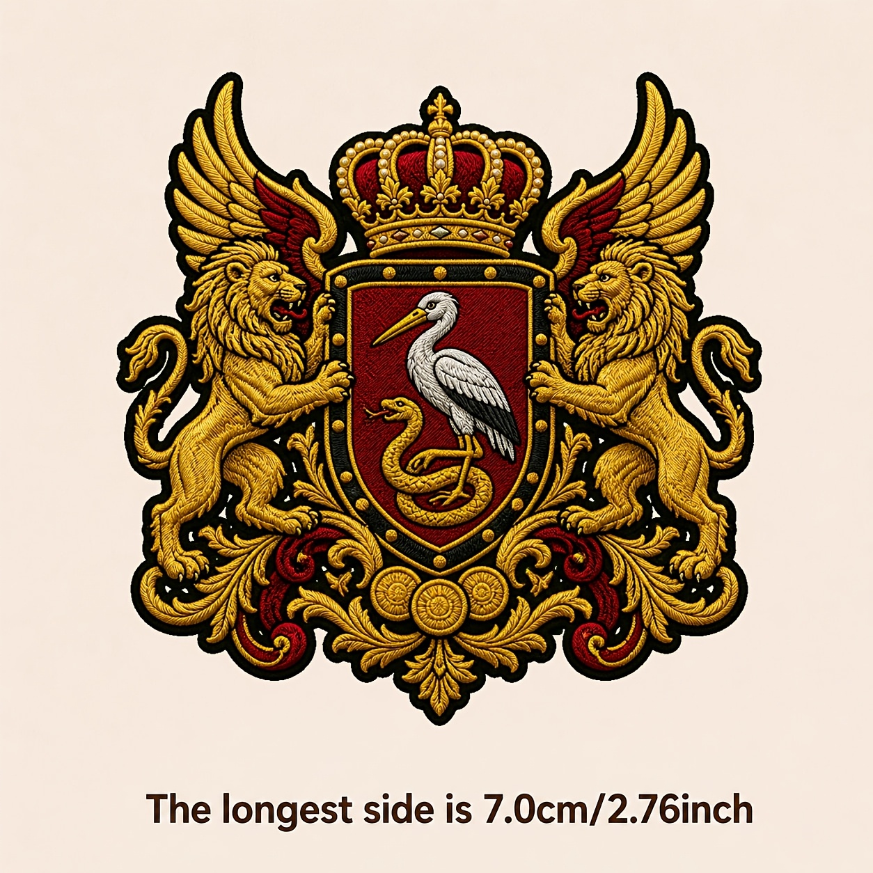 TEMU Minimalist Lion Bird With Golden And Yellow And Red And Wings And Vintage , Heat Transfer Stickers Are Suitable For Flat Fabrics Such , Hats,