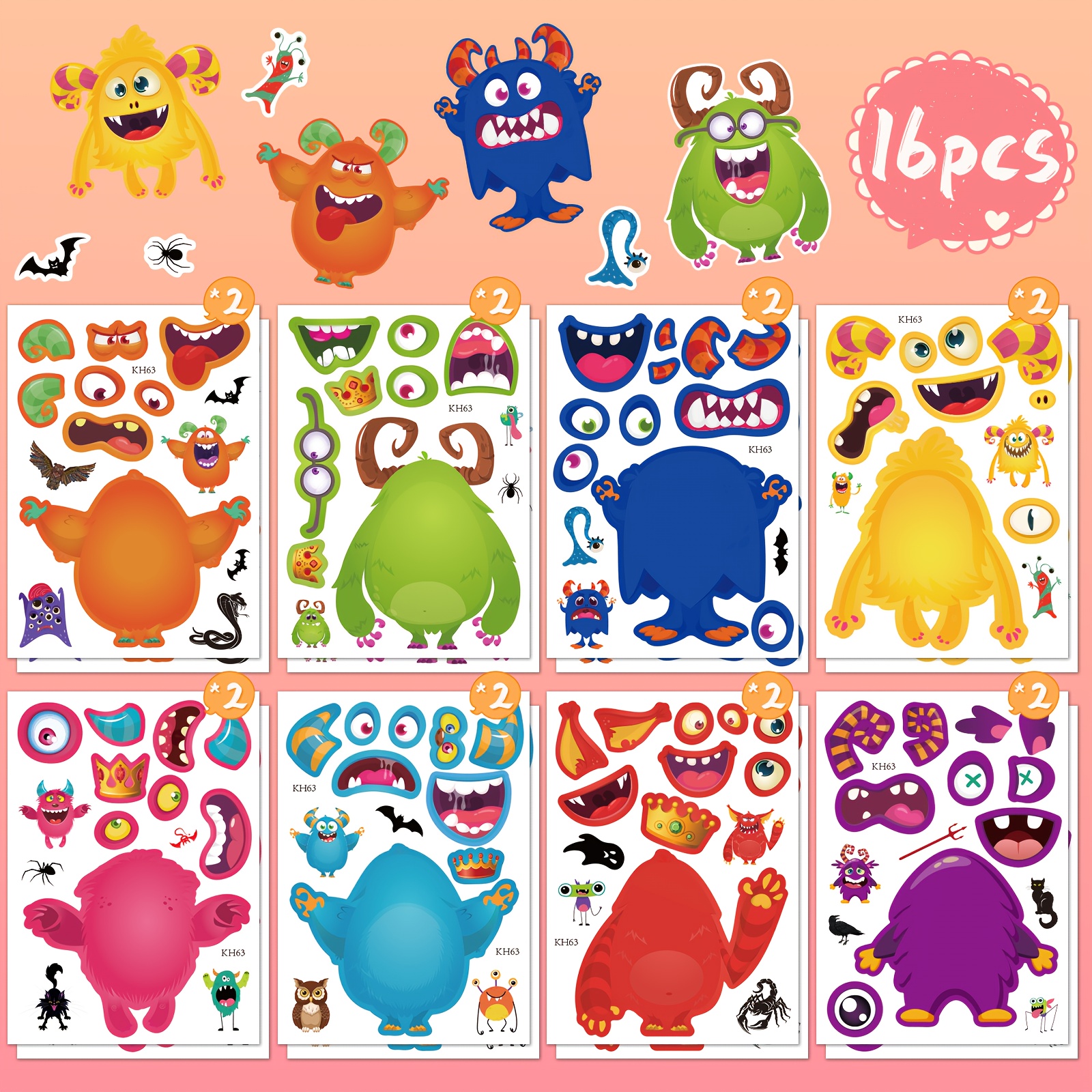 8pcs/16pcs/24pcs Horror Halloween , Very Suitable For