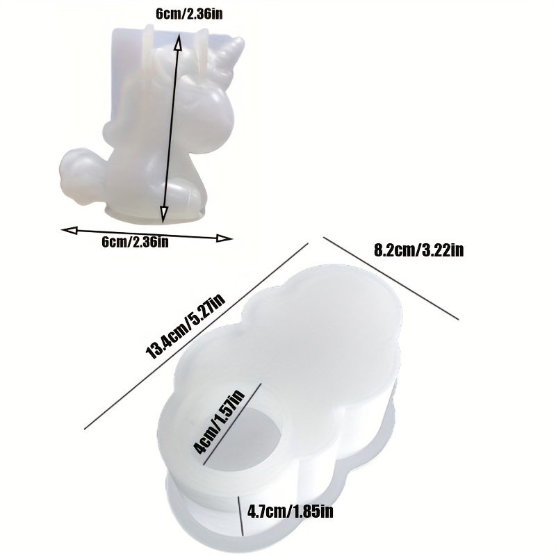 Image of 2pcs-silicone Moulds Creative Candle Holder Silicone Moulds Unicorn Silicone Moulds Make Unique Handmade Decorations And Gifts With Our Versatile, Reusable Silicone Moulds - Epoxy, Plaster And Cement!