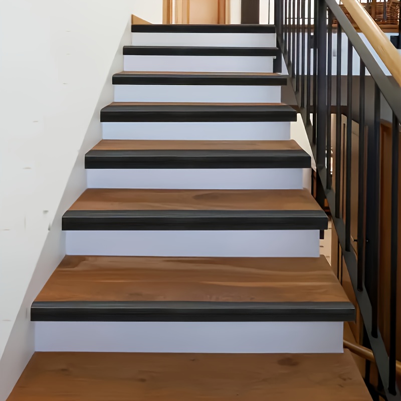 5  4ft pvc self   stair edge protector anti slip stair nosing trim stair edge molding waterproof outdoor and indoor stair treads black vinyl material