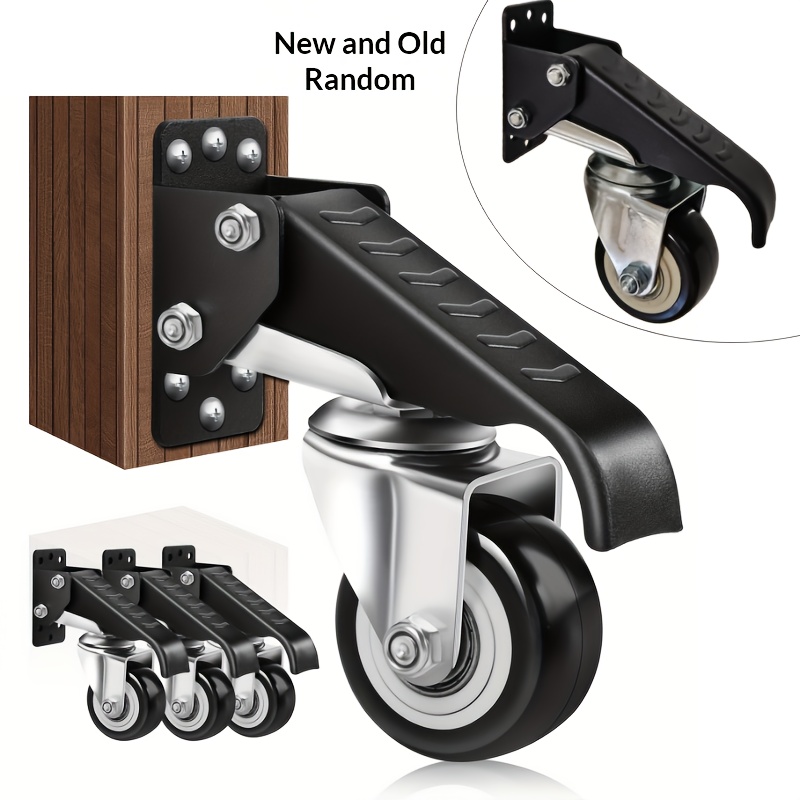 TEMU 4pcs Heavy Duty Workbench Casters Kit Quick Release Retractable Stepdown Wheels For Garage Storage Workshop Use For Garage Owners Workshop