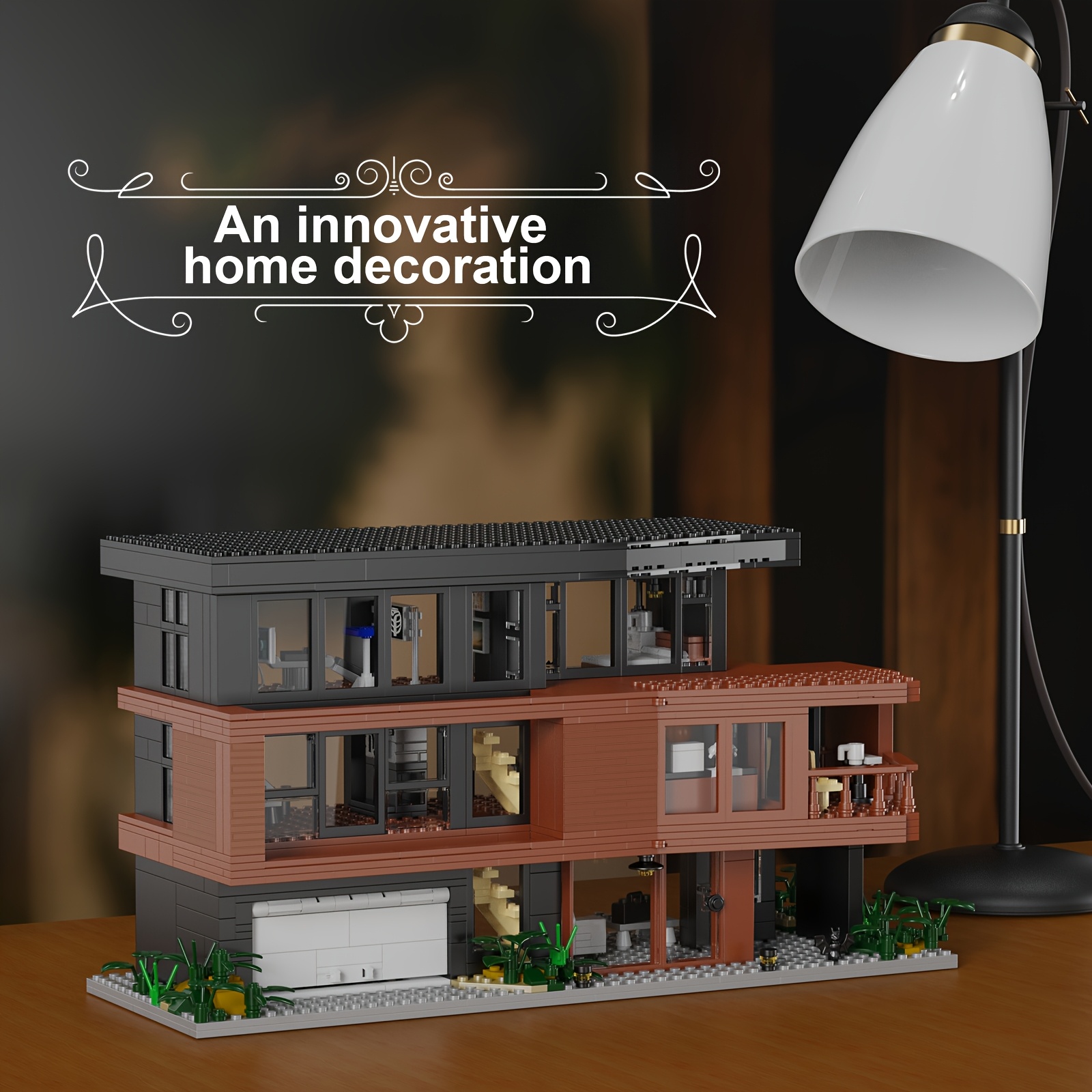TEMU 864pcs Popular Movie Architecture House Model Building Blocks Playsets Exquisite Handmade Puzzle Crafts Collection Abs Durable Material