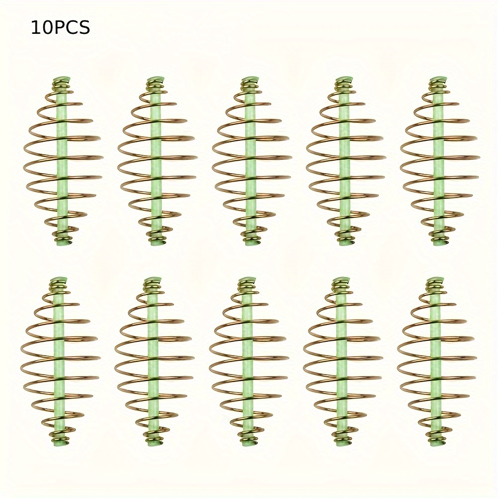 10pcs Carp Fishing Inline Method Spring Feeder Coarse Bait Cages Terminal Tackle