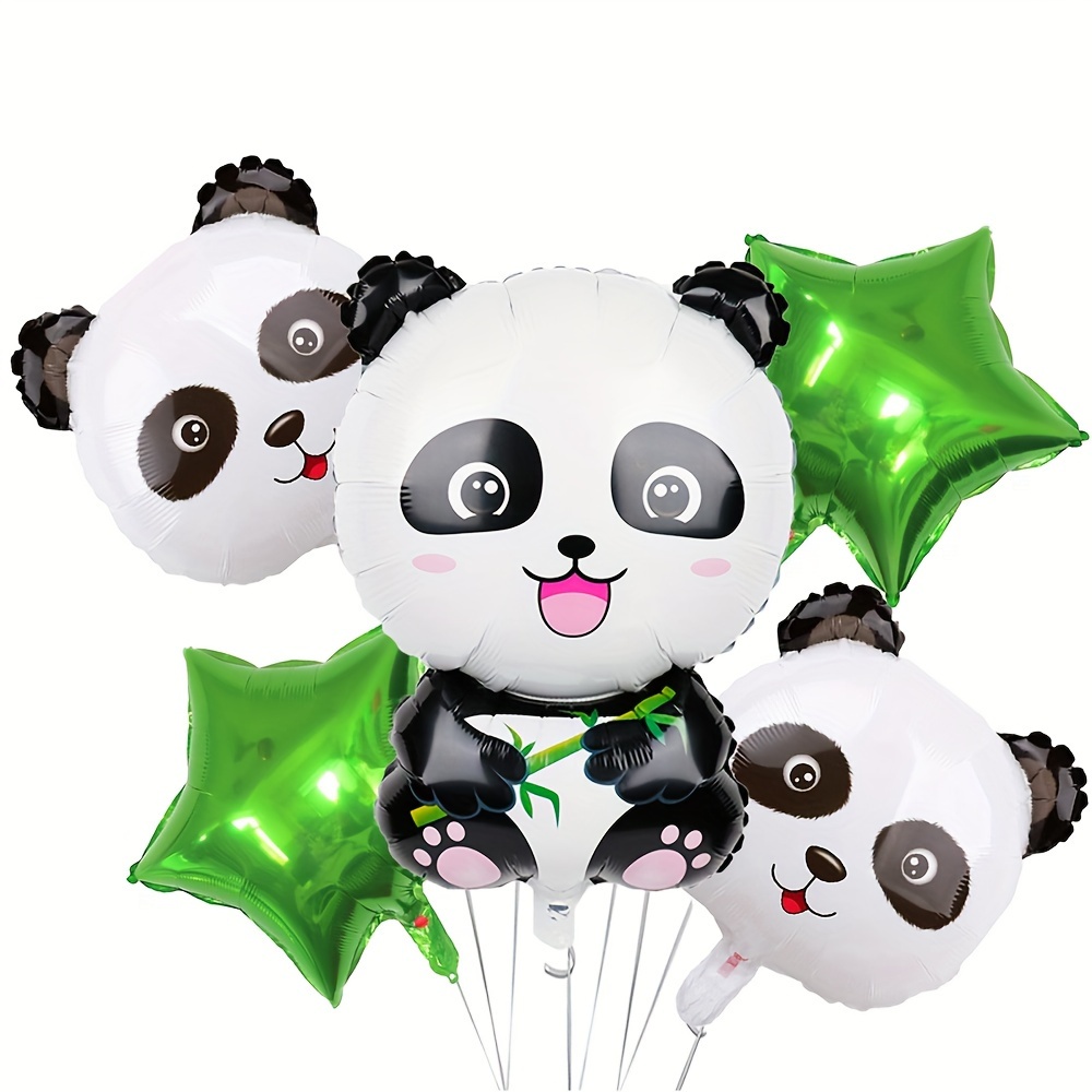 

Panda & Star Shaped Foil Balloons 5-pack, Aluminum Film Birthday Party Decorations, Animal Theme Balloon Set For Celebrations & Festivities, Suitable For Teens & Adults - No Electricity Needed