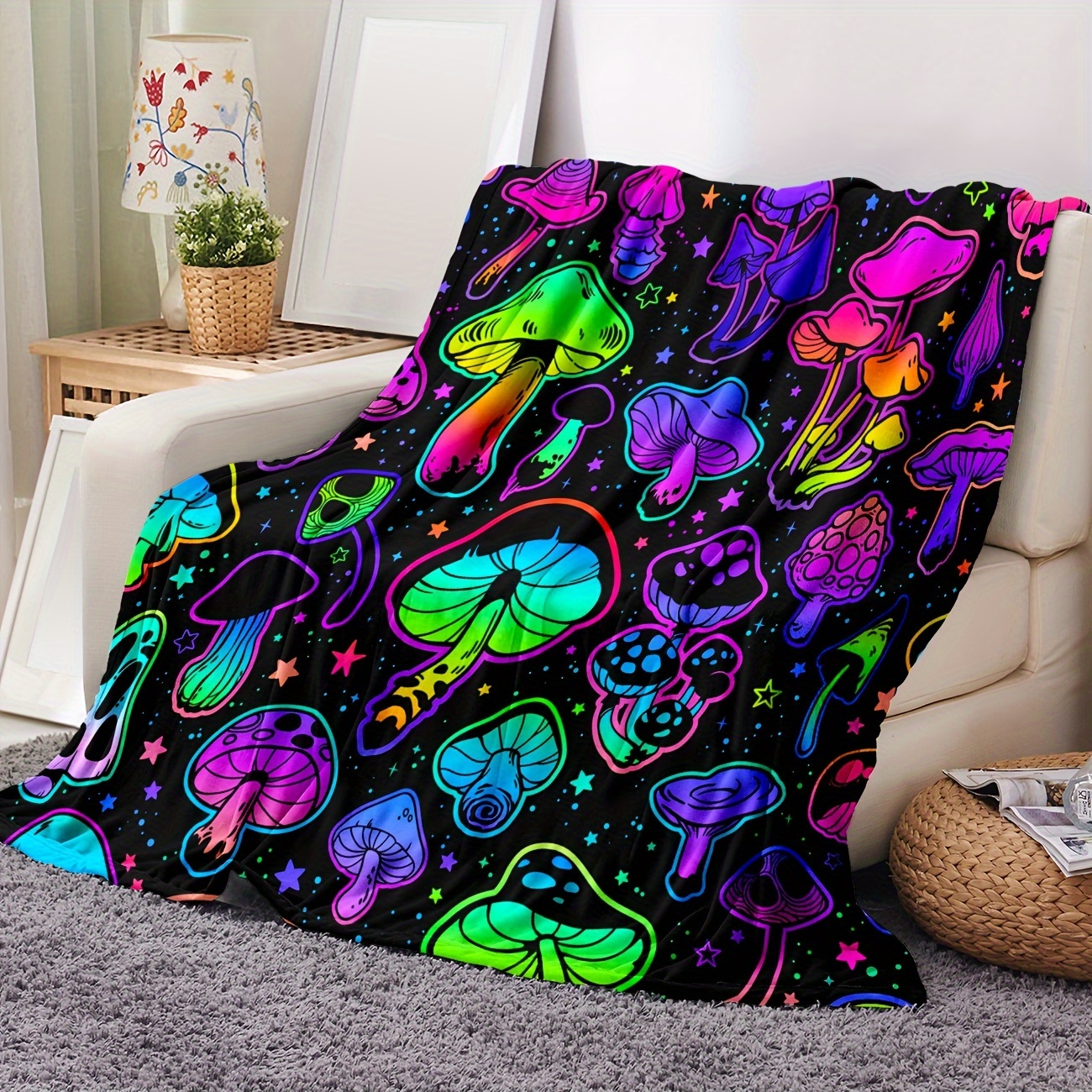 

1pc Pattern Blanket, And Blanket, For Dormitory , Sofa, Bed, Camping