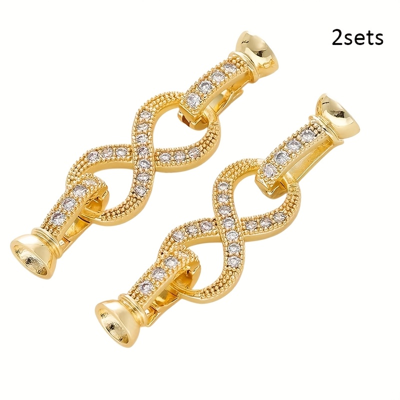 E-shop Neues 2026 Vergoldenetes Eingefasstes Verbinder-Endkappen-Set Befestigungsverschlüsse für Schmuck Armband Herstellung Zusätze Mode Kreatives