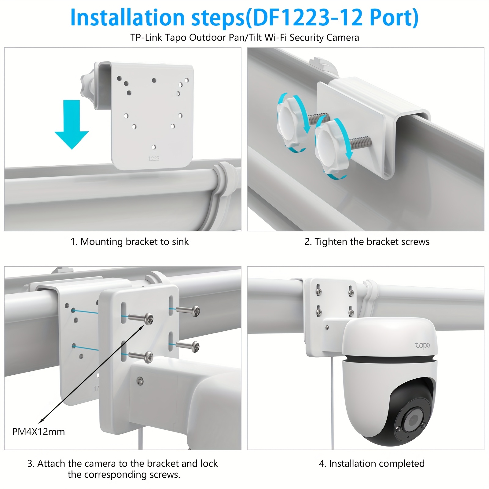 Aquarium Bracket, for Tp-Link Tapo Outdoor Pan/Tilt Wi-Fi Security Camera (C530WS C520WS/C510W/C500/C501W/TC40GW/C51A/C52A), SEHMUA RBX-S73 Solar Security Camera