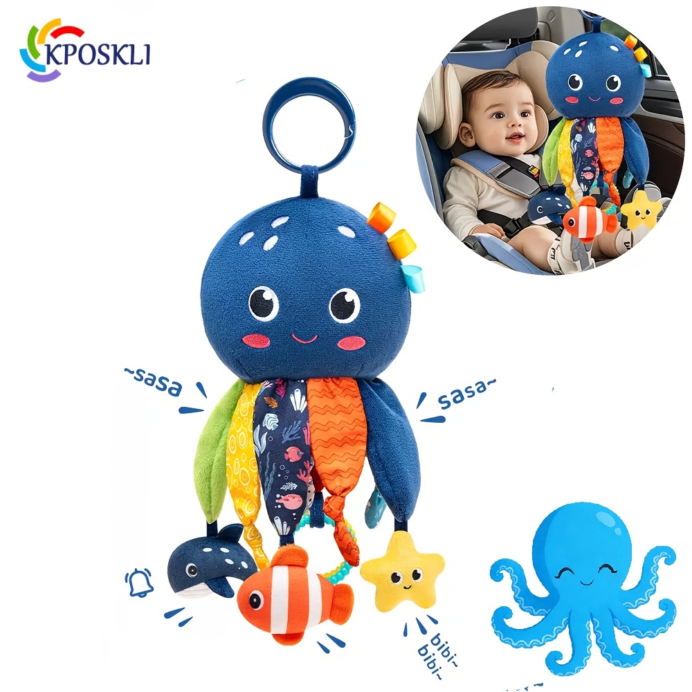 infant hanging toy octopus car bed hanging toy with rattle and crinkly paper colorful multi shaped toy a gift for babies