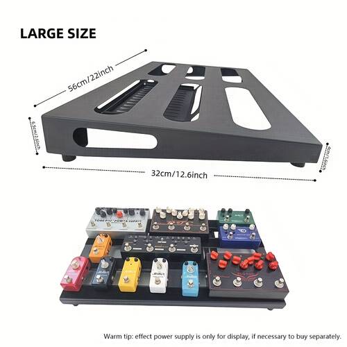 gitarren-effektpedal-board – leichtes, robustes anti-rutsch-dunkelgrau mit versteckter netzteilversorgung, ergonomisches schräges design & streifen für sichere pedalenorganisation, performance-zubehör, stabile konstruktion