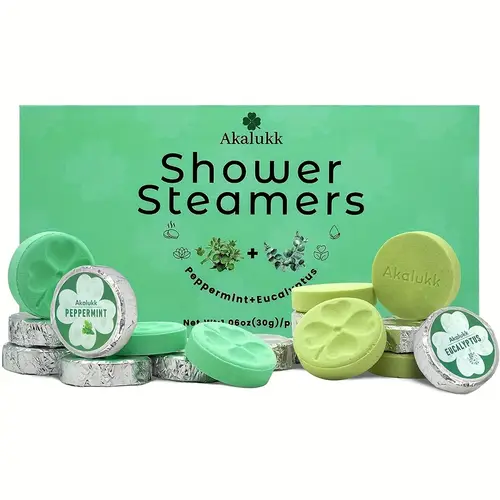 peppermint eucalyptus shower steamers fragrance 8 pack peppermint eucalyptus shower gel shower tablets w essential oils luxury self care gifts for men and women gifts for mom christmas gifts