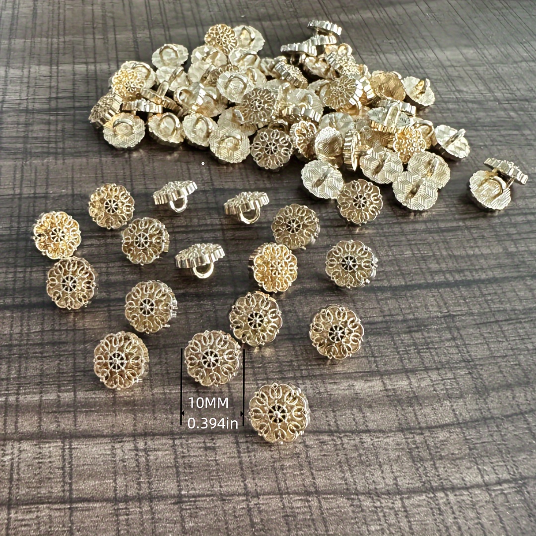 TEMU High-end Metal Buttons For Men's And Women's Shirts, Versatile Cardigans, Style Buttons, Universal Chiffon Shirt Decorative Round Buttons 10mm