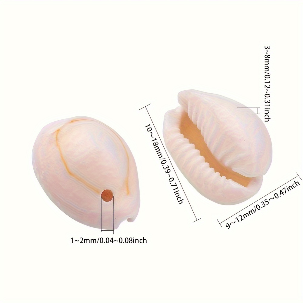 1箱約120～150個】天然カウリ貝殻ビーズ 楕円形 海の貝色 10～18mm x 9