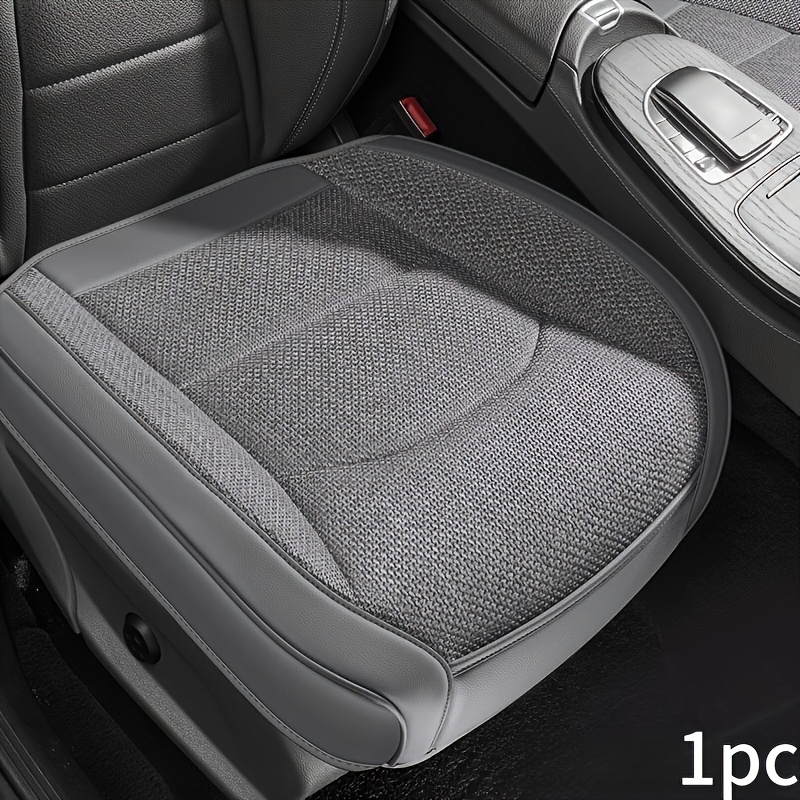 TEMU 1pc Easy Comfortable Breathable Linen Car Seat Cushion Universal, , Breathable And Wear-resistant, Contoured To The Seat, Premium Material, Full