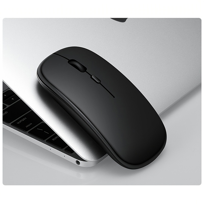Mouse Sans Fil (Bt5.2/ 3.0 et USB 2.4G) Mode Double Portable Ergonomique avec Récepteur USB Compatible Macbook Pro/Air/Mac/iPad/Tablette/Pc/Bureau Noir