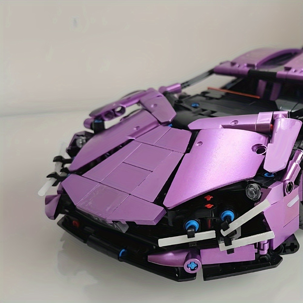 

collector's Edition" 1280-piece Purple Supercar Racing Car Building Blocks Set - Diy Model Kit For Enthusiasts, Creative Desk Decor, 1:14 Scale Vehicle Collection, Perfect Birthday Or Holiday Gift
