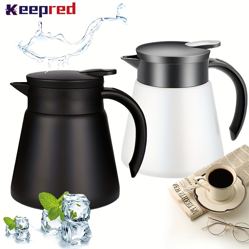 

Keepred 1pc Insulated Teapot, 600/800ml, 304 Stainless Steel, Portable Water Bottle With Lid, Easy To Clean, Uncharged, For Office And Home Use