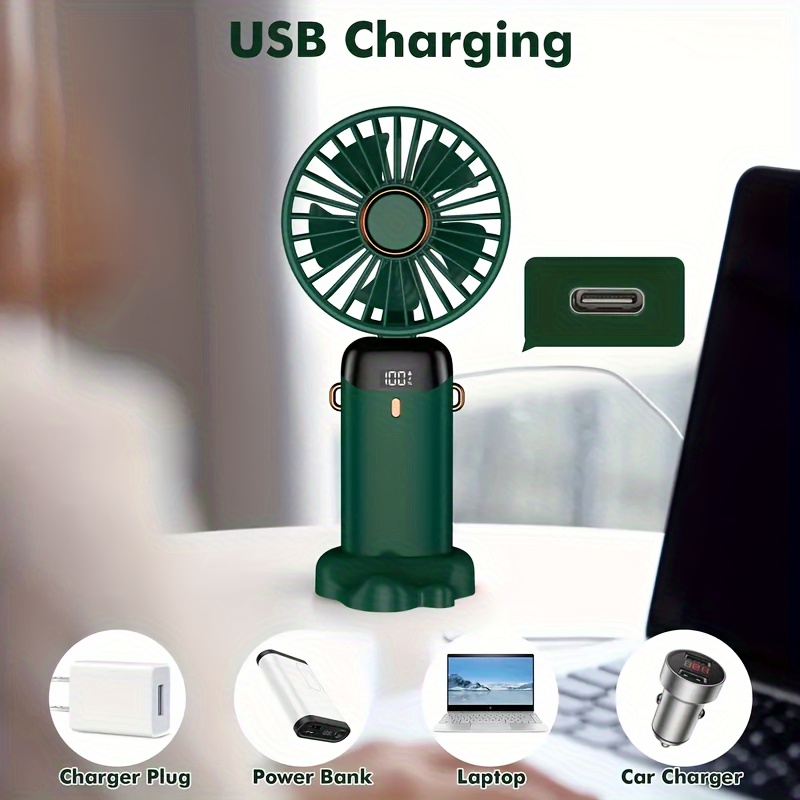1pc portable handheld fan with usb charging foldable desk personal fan with multipurpose compact fan for office outdoor and ball games college style ideal for travel and home use details 6