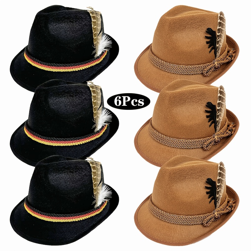 TEMU 6pcs Men's Costume Hat Jester Hat Felt Hat Party Costume Retro Jester Hat Additions Unisex Mix-and-match Multi-piece Set