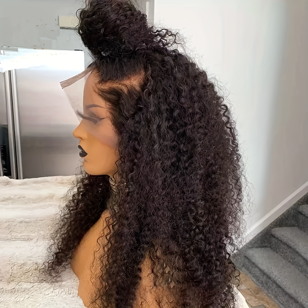 Elegant Black Curly Hairpiece Lady Short Curly Heat Resistant Afro Curls with Bangs  main image 3