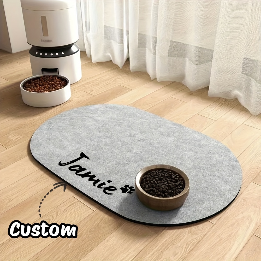 Personalized Dog Food Mat Featuring Your Pet's Name