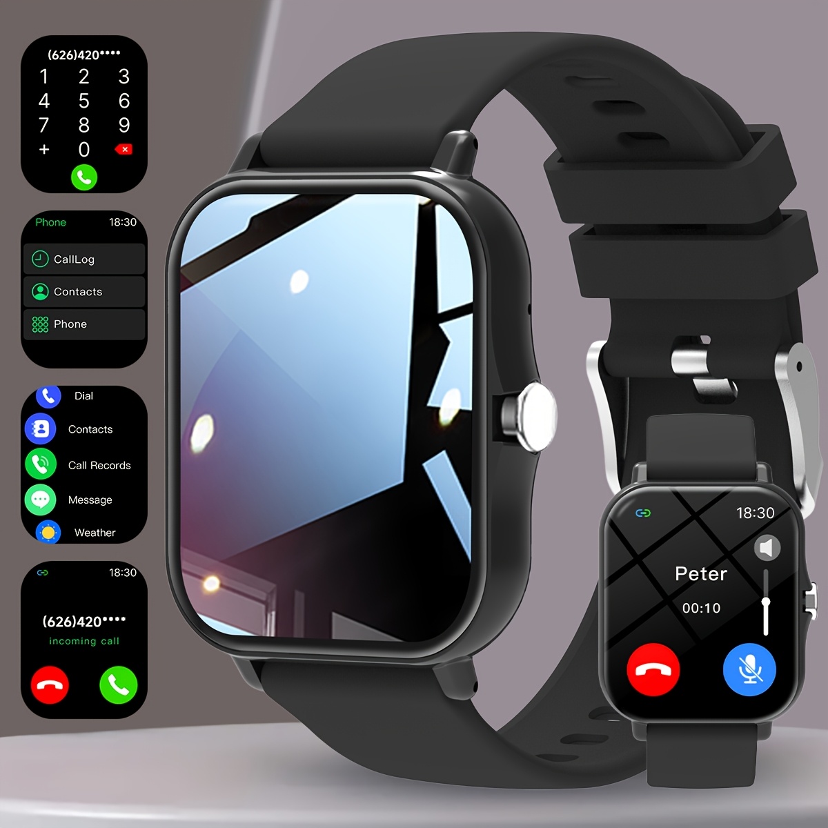 imagen del artículo   reloj inteligente de estilo navideño, pantalla de 1.83 pulgadas, compatible con control remoto de cámara,   inalámbricas, esferas de reloj coloridas,   tu   y singularidad, despertador, notificaciones del  ,   de mensajes, múltiples   deportivos, deportes