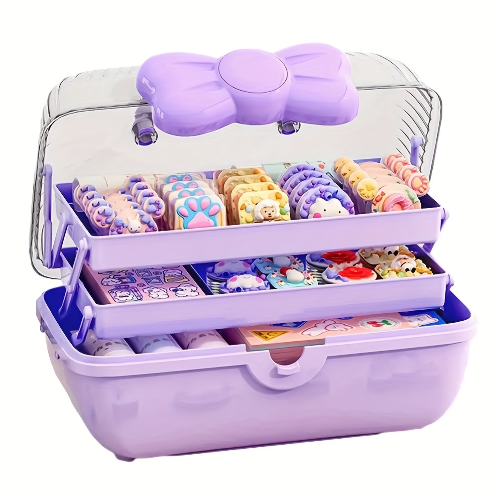 

1pc Multi-layer Hairpin Jewelry Organizer, Cute Bowknot Hair Accessories Storage Box, Adorable Design With Clear Lid