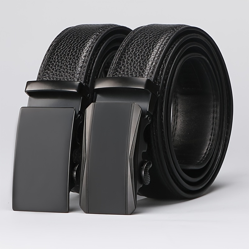 

Men's Cowhide Genuine Leather Dress Belt, Adjustable Length, Ideal Choice For Gifts