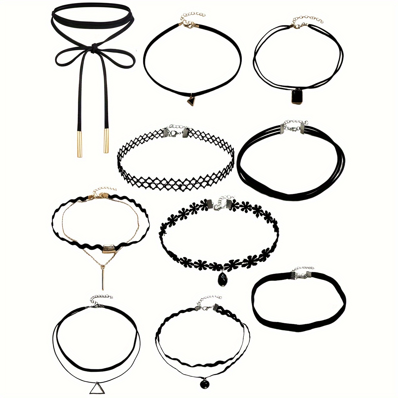 

A Set Of Choker Necklaces For Girls, Ins, Necklaces, Wholesale 10pcs