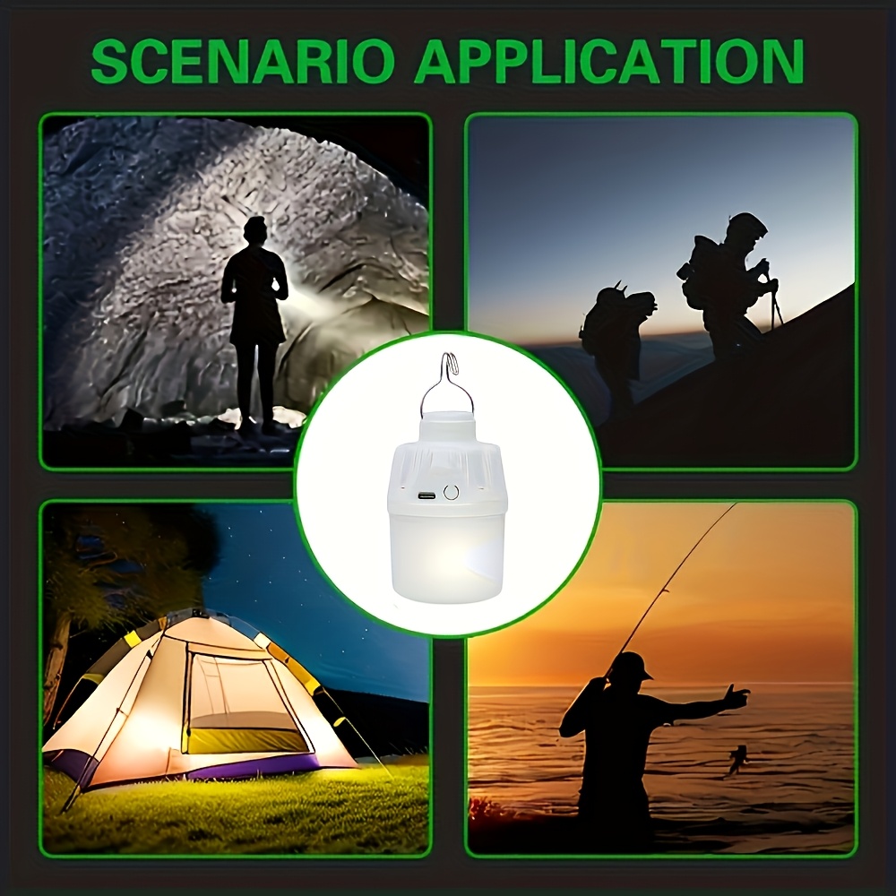 Portable Electric Light for Camping, LED Bulb with USB Charging