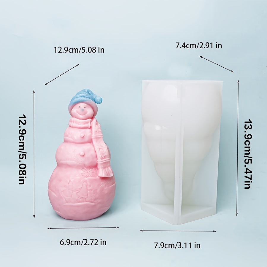 1pc Christmas 3d Embossed Snowman Silicone Mold For Epoxy Resin, Candles, Plaster, Cement, Polymer Clay - Diy Festive Decor Crafting