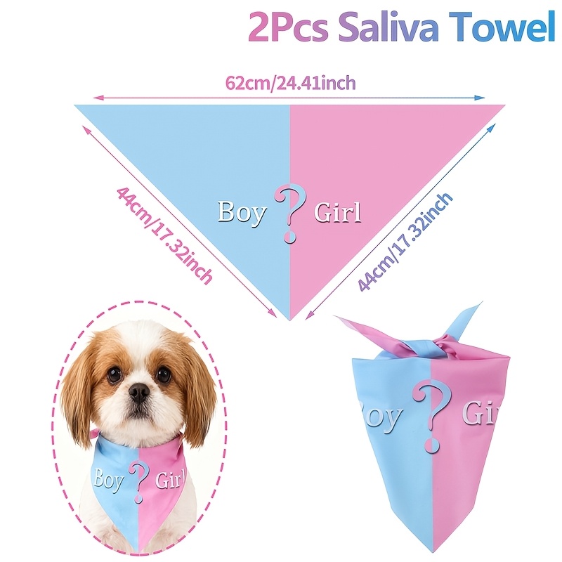 E-shop 2 Stück, Weiche Gender-Reveal Hundebandanas, Blau & Rosa Design Speichelhandtuch, Einseitiger Druck, Gender-Reveal Haustierschal, Geeignet für