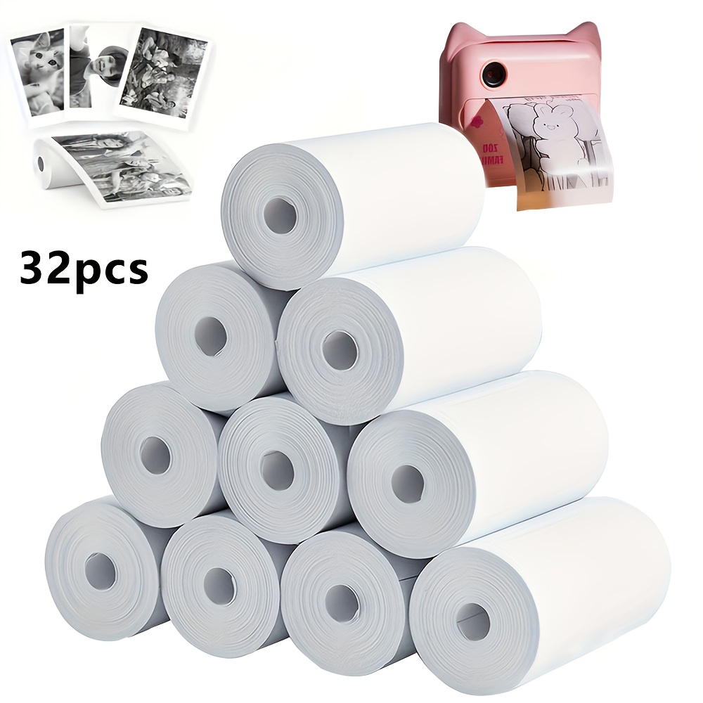 32pcs Rolls Instant Camera Refill Print Paper, Photo Printer Hd Printing Thermal Print Paper Rolls Fit Instant Camera