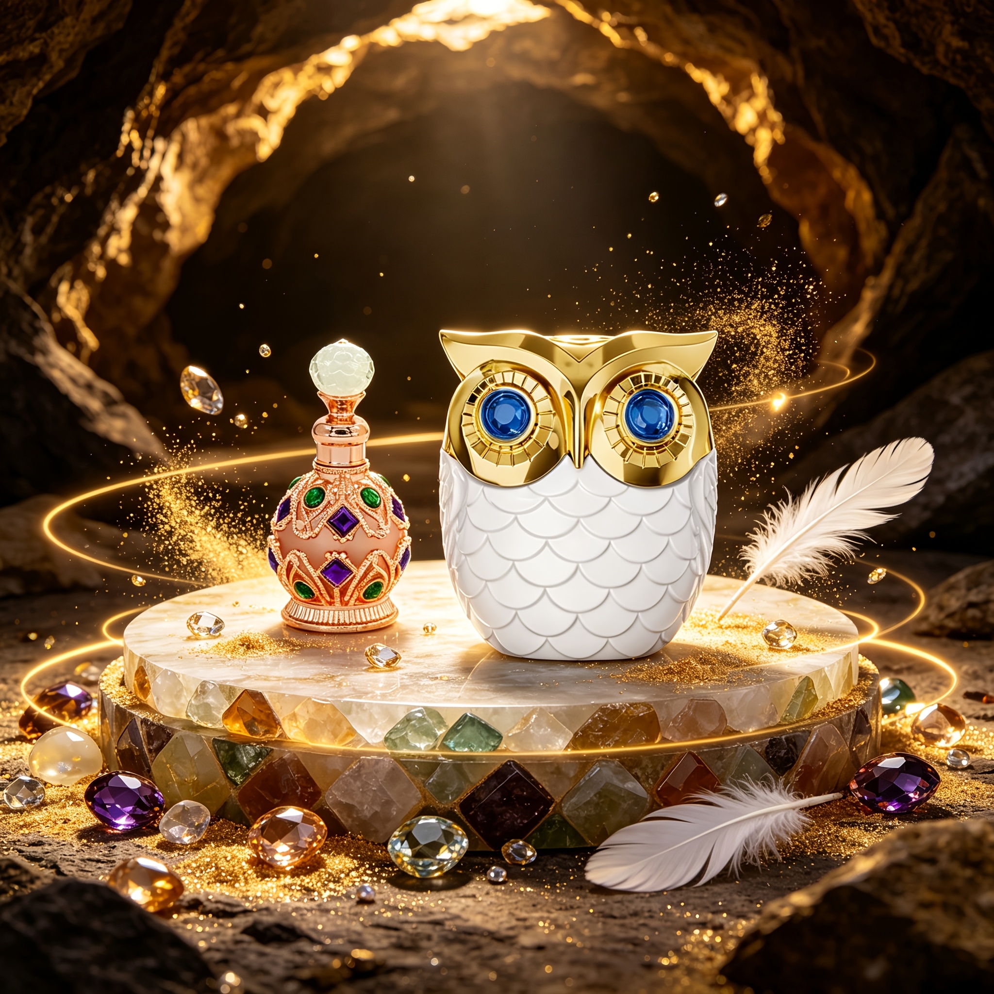 Image of 2pcs Gem Perfume | White And Jeweled Vintage Bottle | Mystical Sweet Oriental And Gourmand Edt | Long-lasting Elegant Women's Fragrance | Loose Pack/no Gift Box, Premium Birthday Gift
