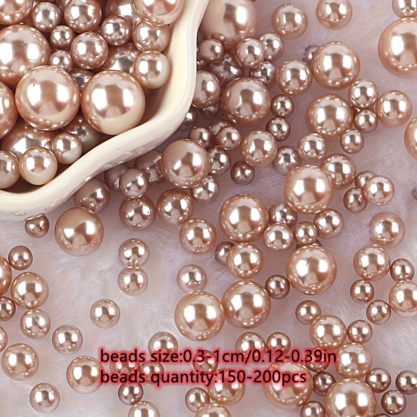 Image of 150pcs-200pcs 15g Assorted 3-10mm Acrylic Round Beads Mixed Styles, Mini Fashionable Trendy, Made Into Necklaces Bracelets Holiday Decorations