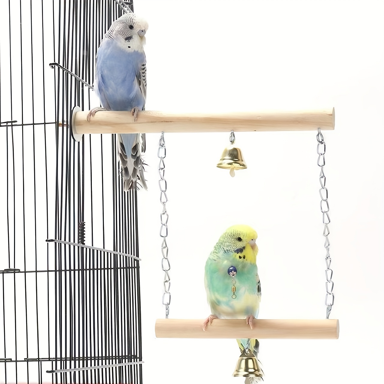 With Frosted Zanthoxylum Wood, Log, Claw Grinding Perch, Jumping Bridge, Peony, Cockatiel, Hyacinth Macaw, Tiger Skin, Suspension Bridge Toy, Color Random