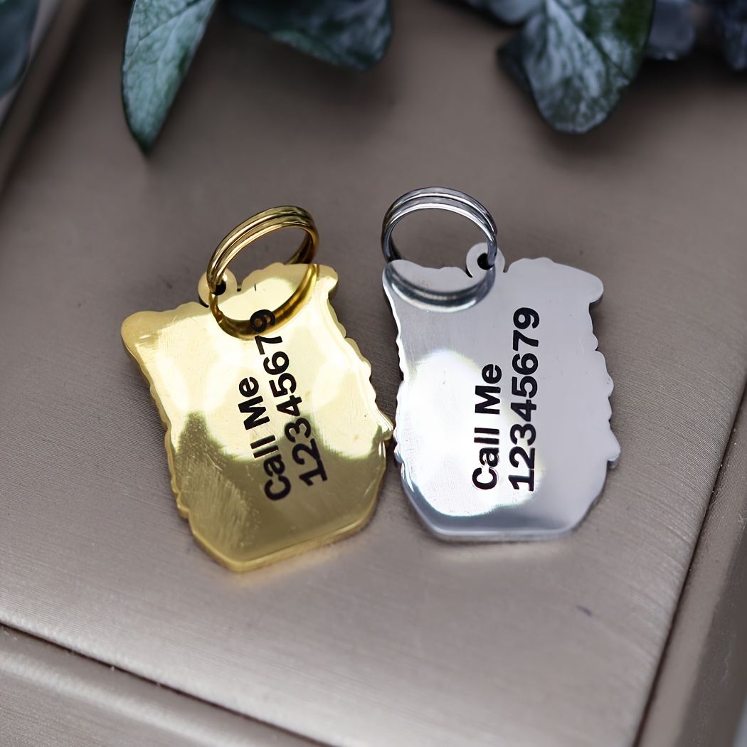 Personalized Custom Name Keyring Dog ID Tag, Stainless Steel Keychain