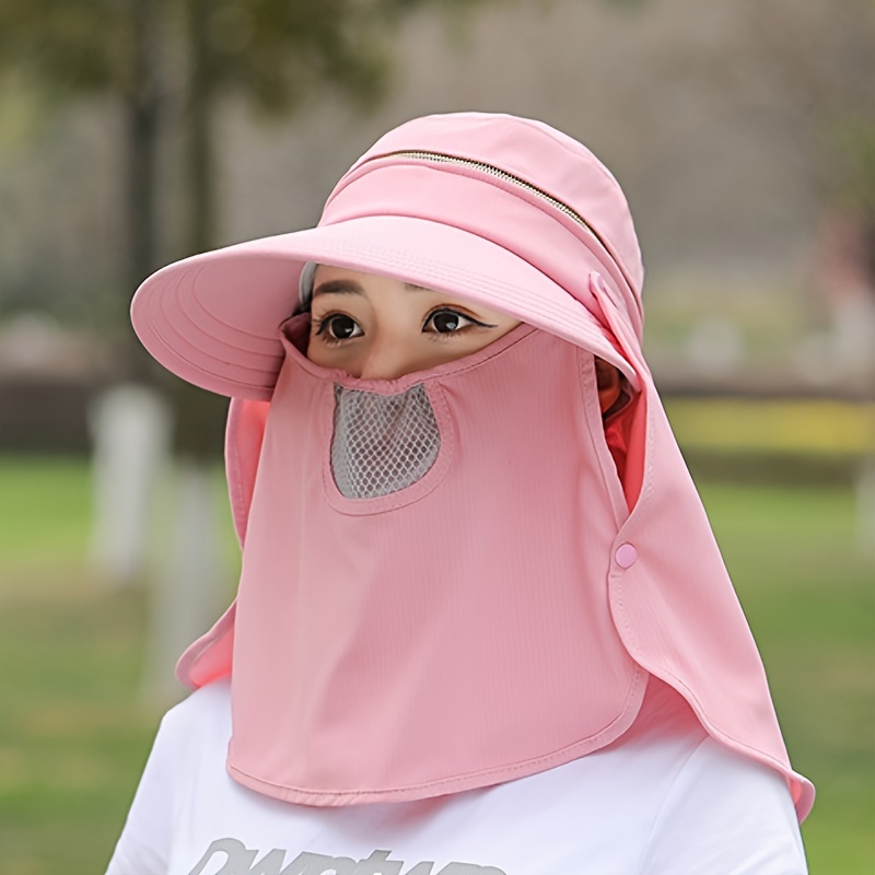 Breathable Uv Protective Bucket Hat Face Neck Flap Outdoor - Temu