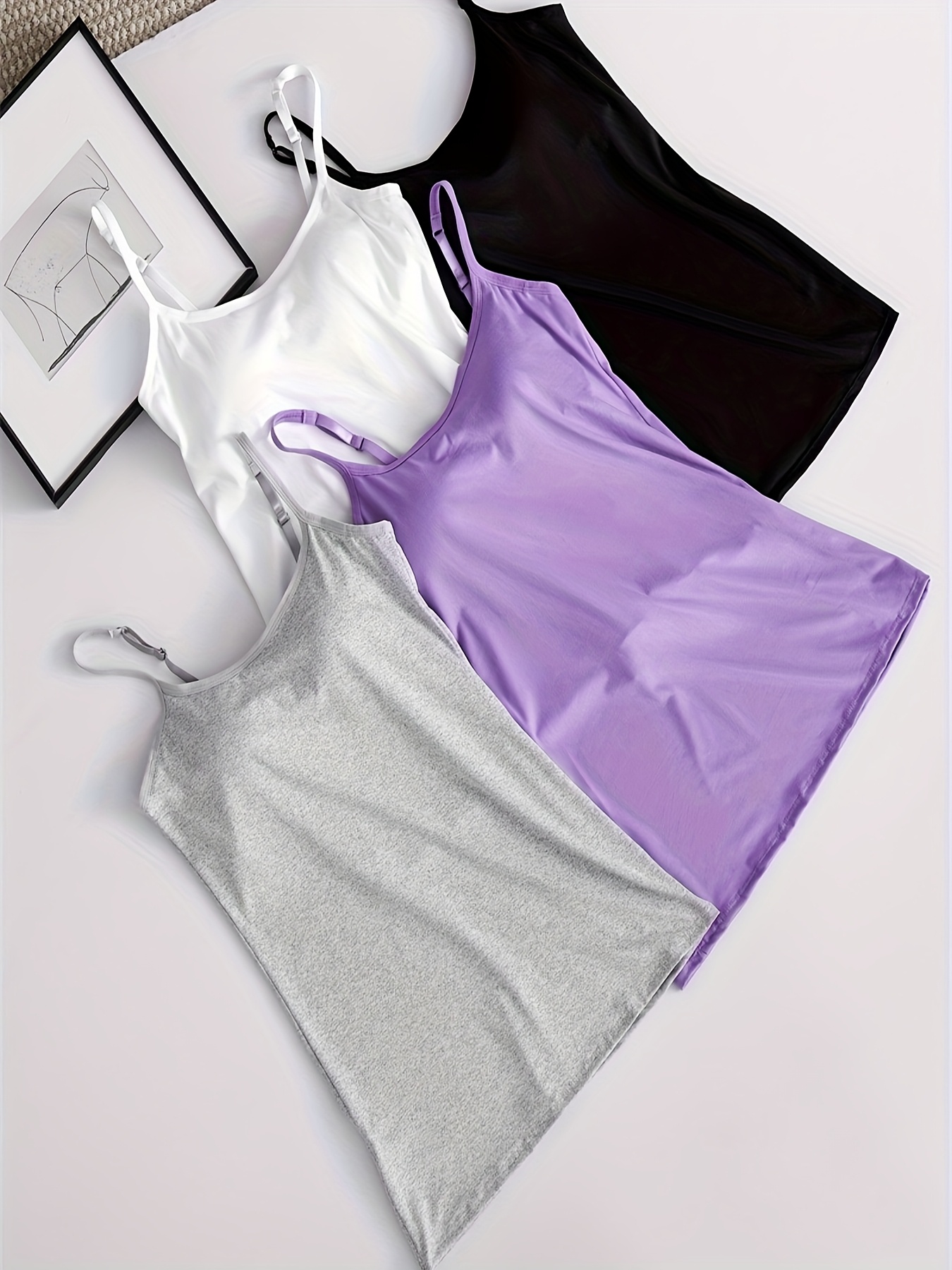 Seamless Women's Tank Top with Built-in Bra - Soft, Stretchy