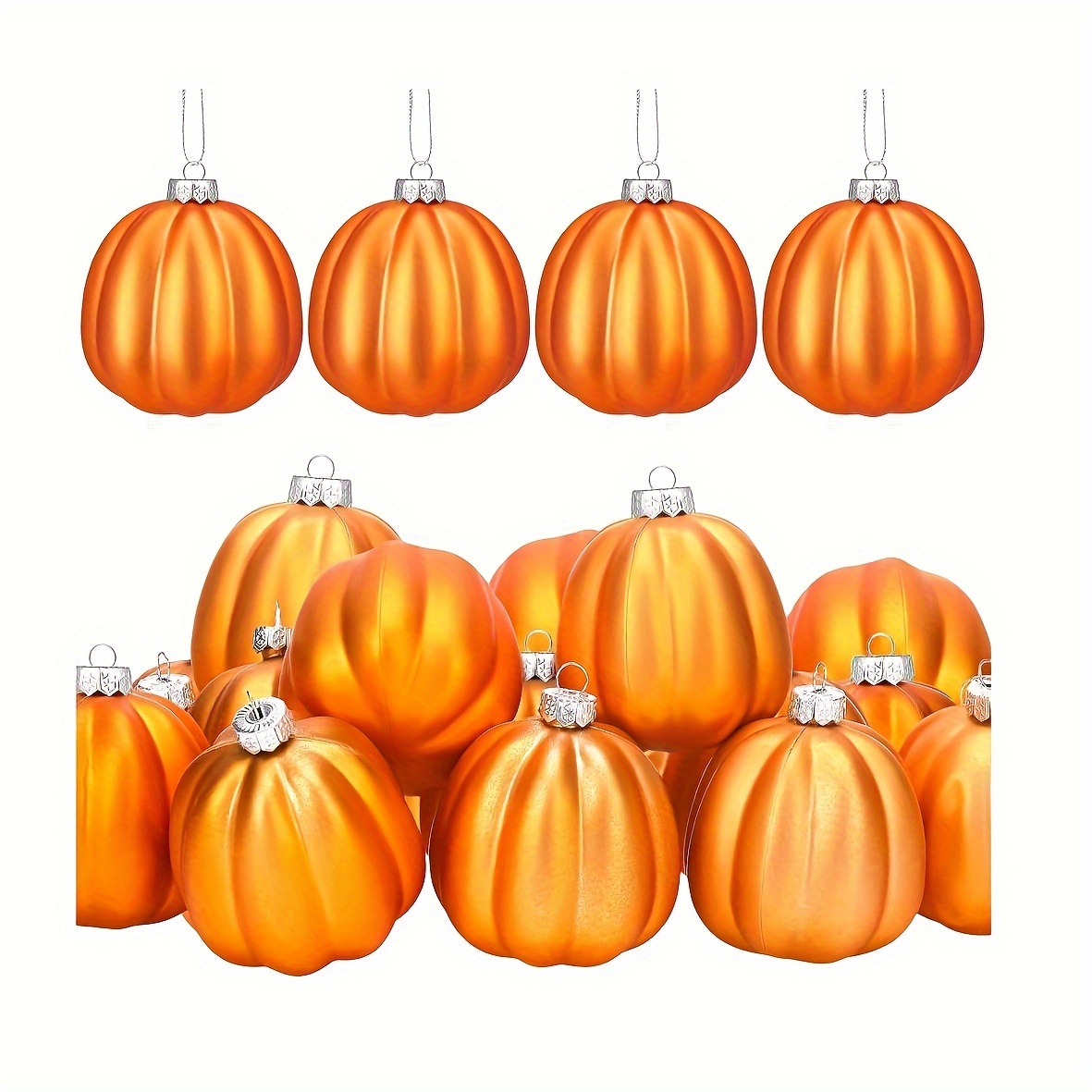 

12pcs Thanksgiving Fall Pumpkin Hanging Ornament Mini Pumpkin Ball For Tree Thanksgiving Autumn Hanging Tree Decor Farmhouse Rustic Pumpkins For Fall Christmas Tree Home Decor