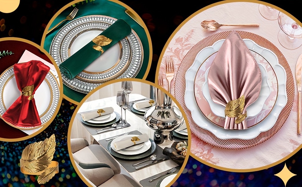 12 pack elegant dusty rose napkins rings set Temu