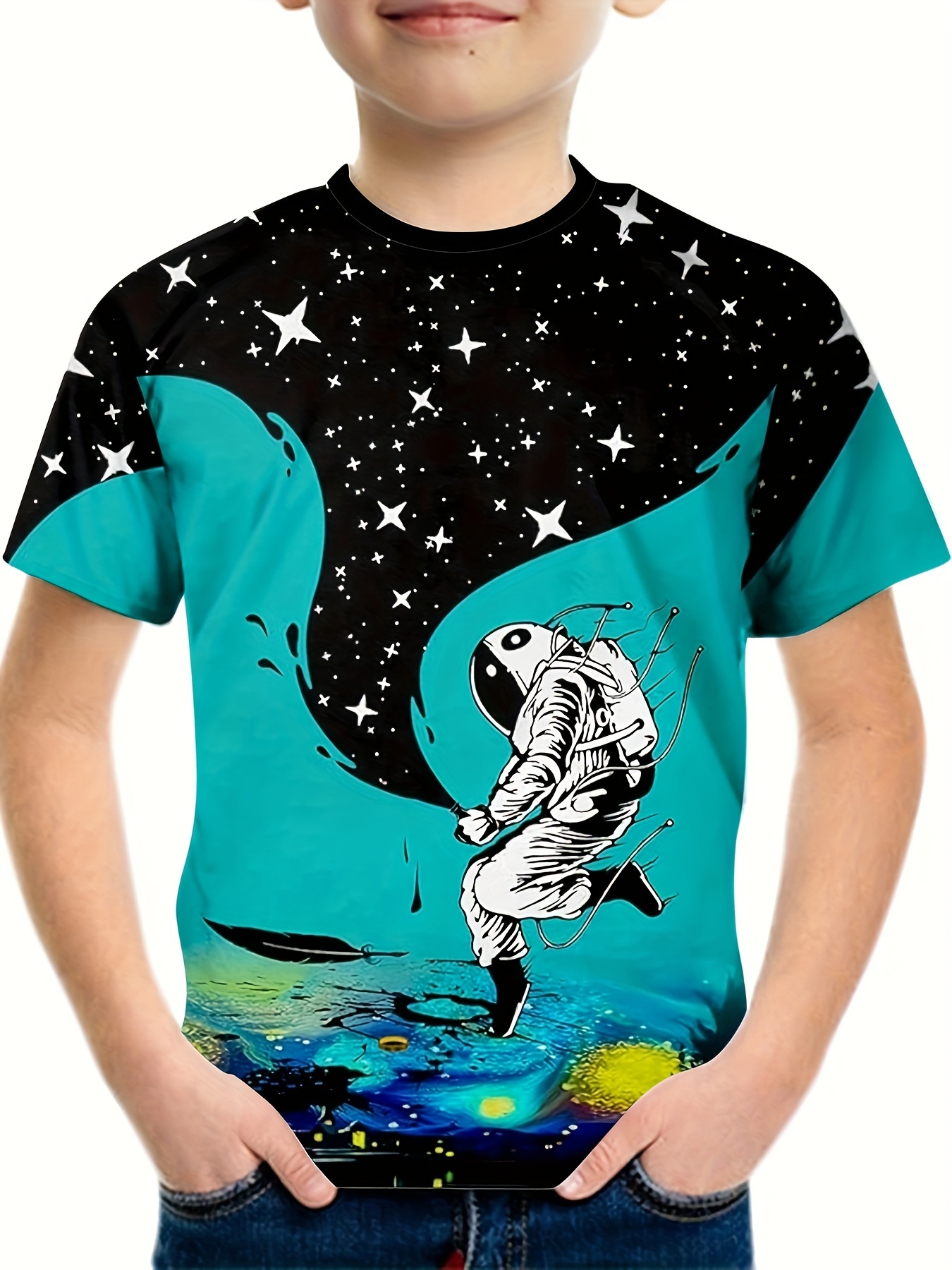 Boys And Girls 3d Print Casual T-shirt, Kids Creative Ocean & Whales Cute  Graphic Tees, Popular Top - Temu Germany