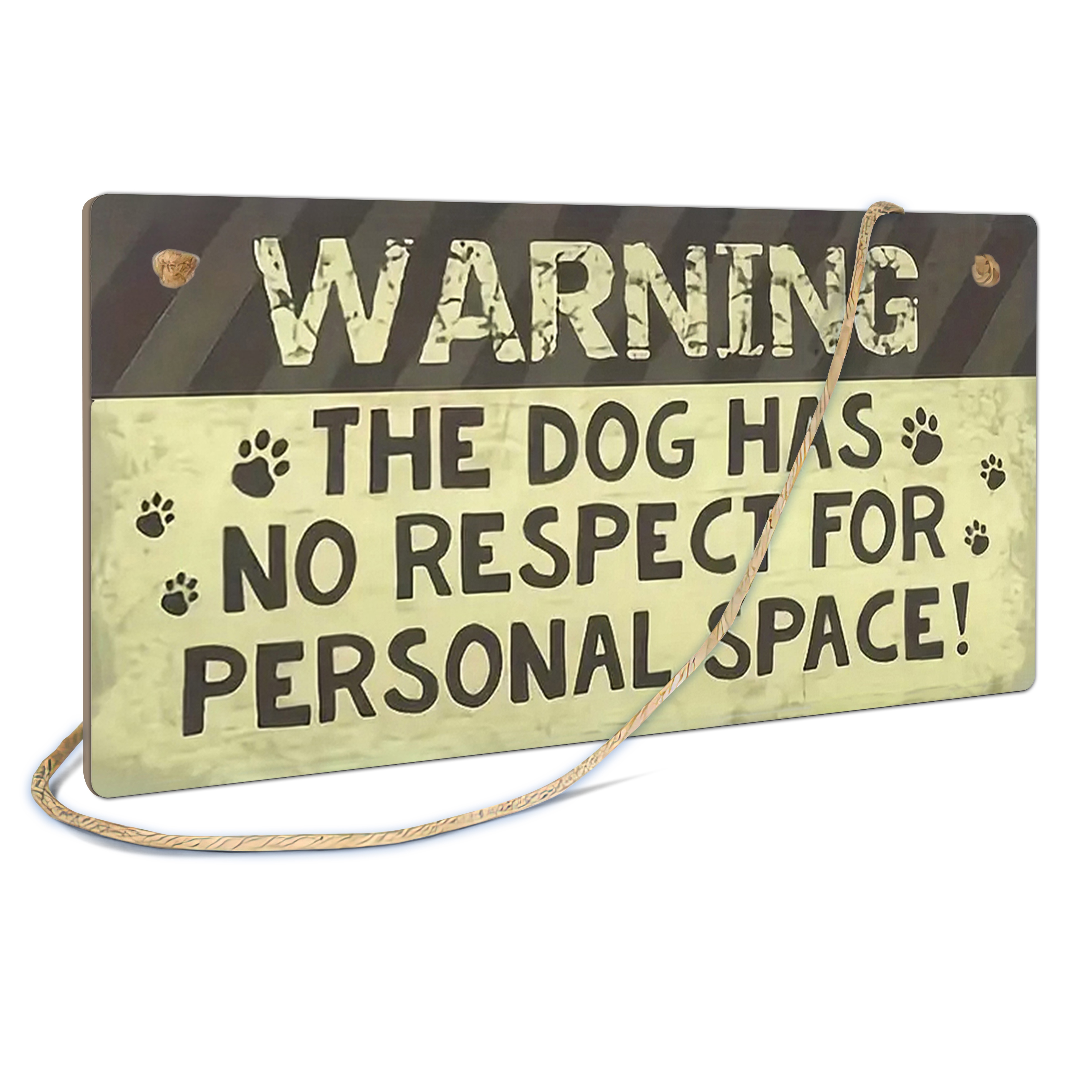 

Classic Wooden Warning Sign Plaque, 1pc, "the Dog For " - Wall Hanging, Animal Theme, Ideal For Porch Decor, Suitable For Christmas, , Thanksgiving