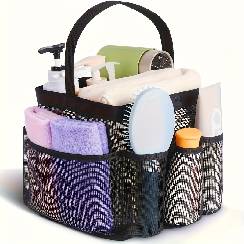 Image of Outdoor Camping Accessory: Mesh Shower Storage Bag (for Beach/outdoor Use) With Plastic Handle, , Suitable For Bathrooms, Gyms, And Travel; Ideal For Portable Carrying Of .