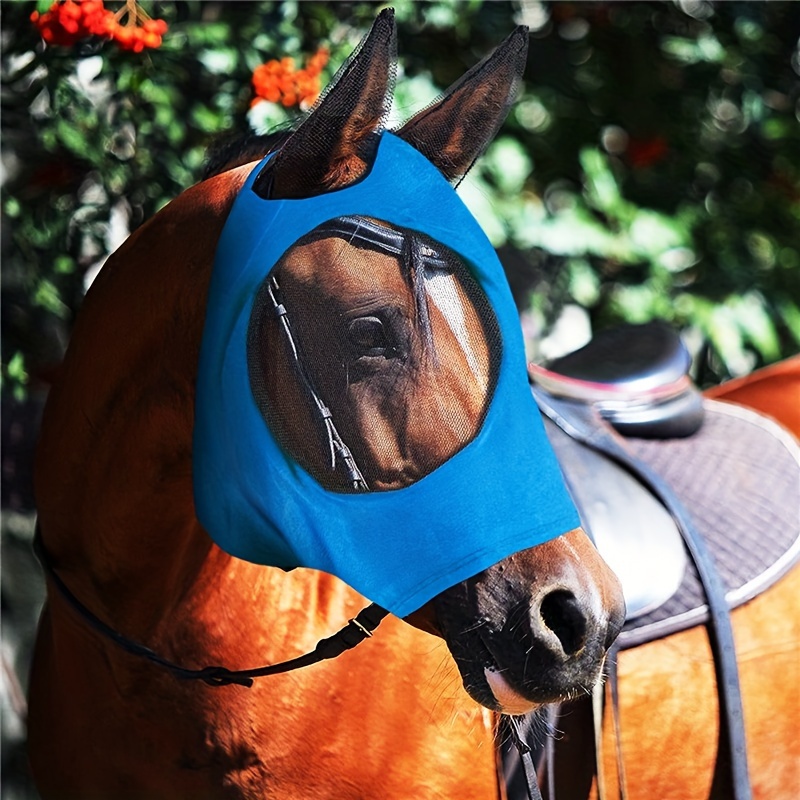 

Breathable Nylon Horse Fly Mask - Elastic, Anti-mosquito & Insect Protection For Horses Ideal For All Seasons