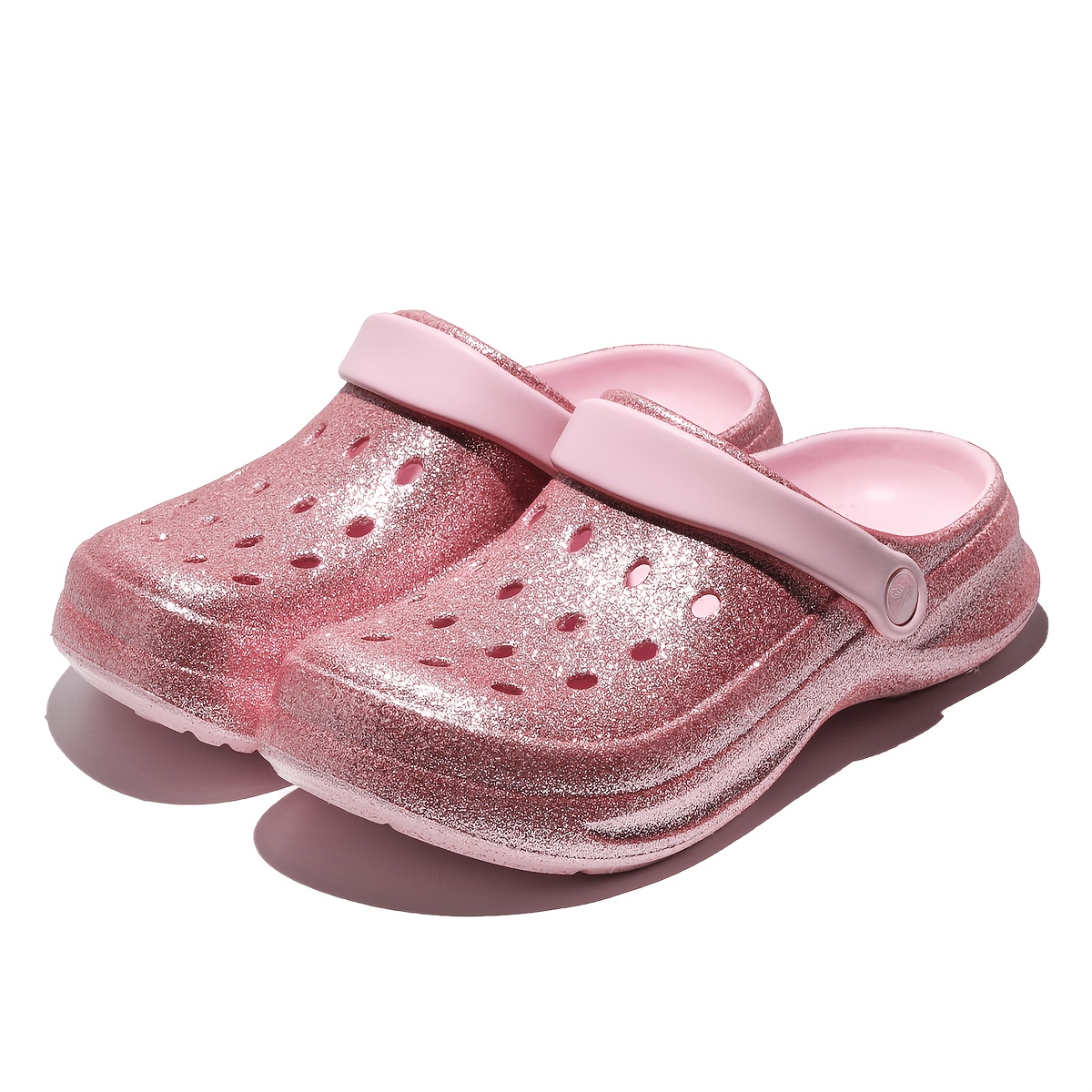 TEMU Women' Clogs, Summer Eva Soft-soled Comfortable , Breathable Design, Glitter Decoration For Home And Outdoor Activities, Wear, Women Shoes