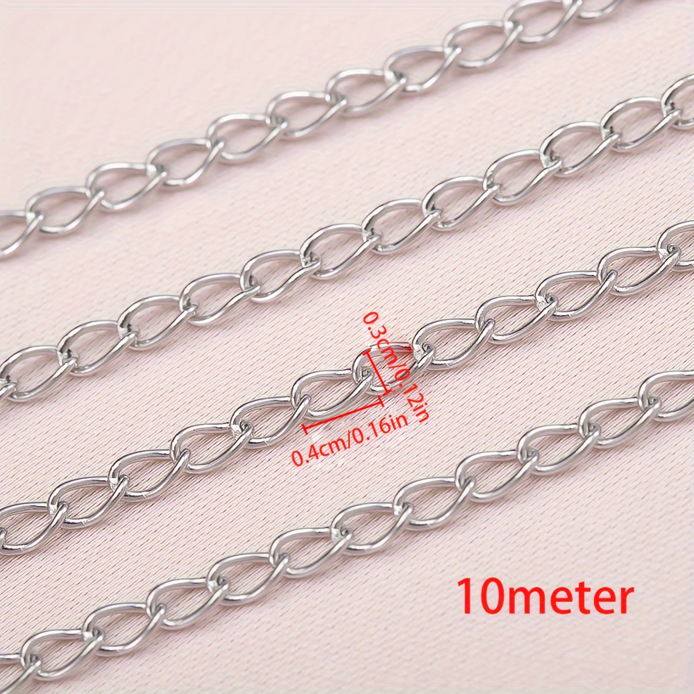 Image of 10 Meters 304 Stainless Steel Jewelry Chain Necklace Bracelet Extension Chain Tail Chain Electroplating Color Preservation Chain Diy Necklace Jewelry Accessories